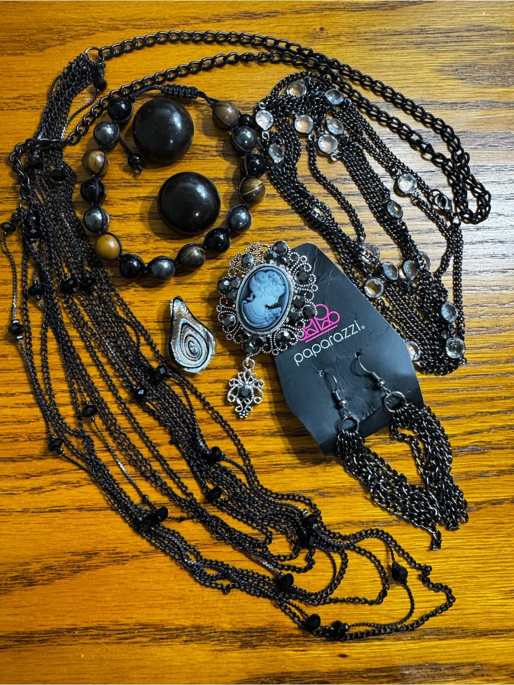 Lot of Black Themed Vintage and Modern Jewelry